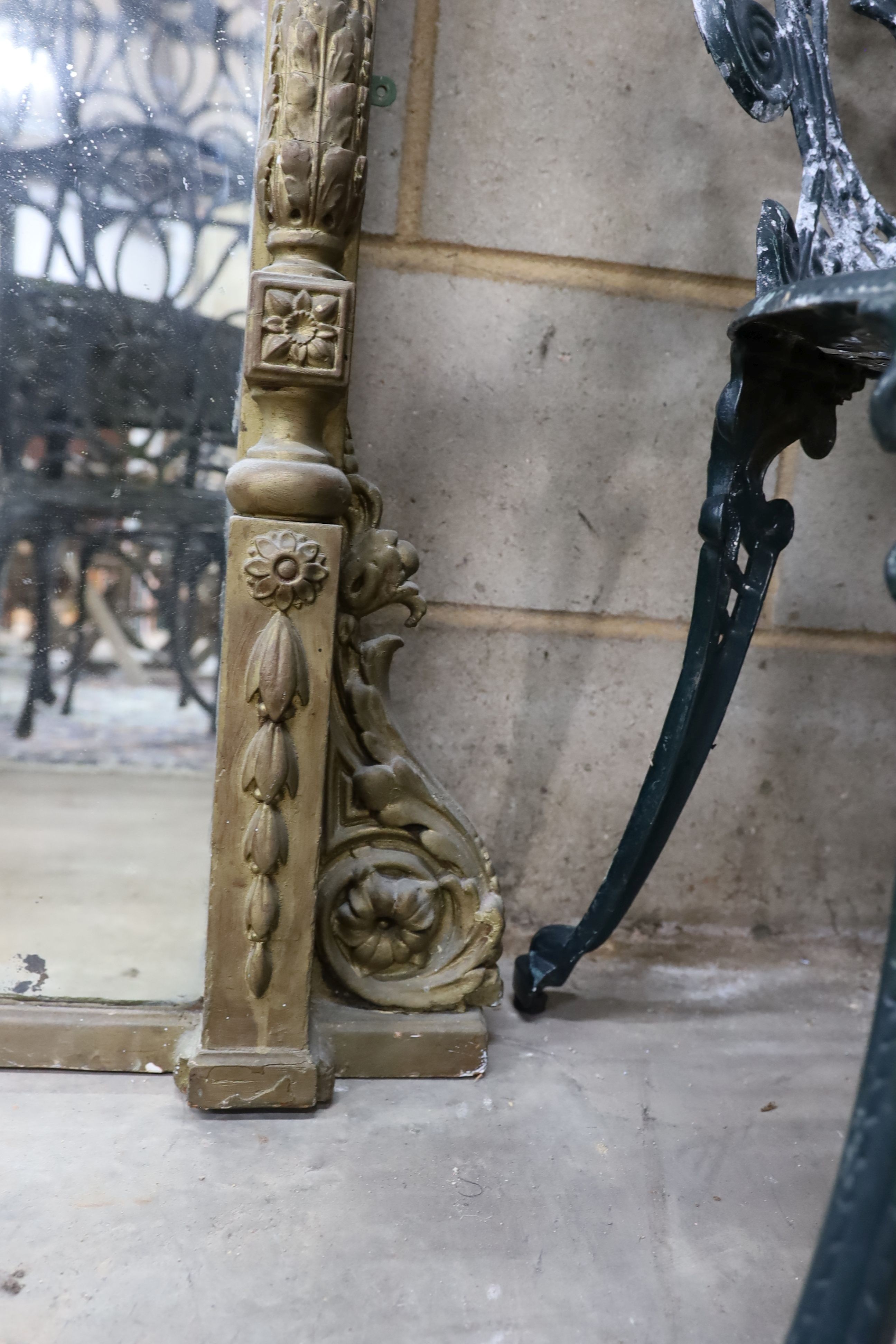 A Victorian large giltwood and gesso overmantel mirror, width 154cm, height 190cm